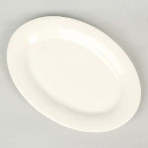 Блюдо овальное «White Label», c утолщённым краем, 31?22?3 см, цвет белый
