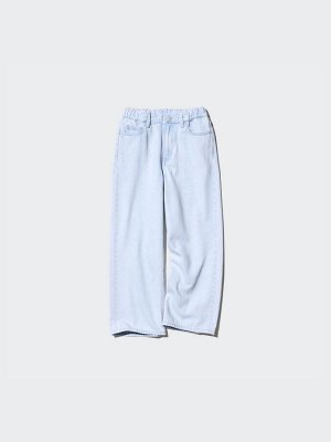 UNIQLO - широкие прямые джинсы на молнии - 67 BLUE