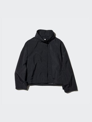 UNIQLO - короткая ветрозащитная куртка со встроенным капюшоном - 09 BLACK