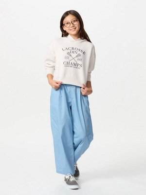 UNIQLO - укороченная толстовка для девочек с функцией Dry Sweat - 01 OFFWHITE