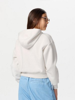 UNIQLO - укороченная толстовка для девочек с функцией Dry Sweat - 01 OFFWHITE