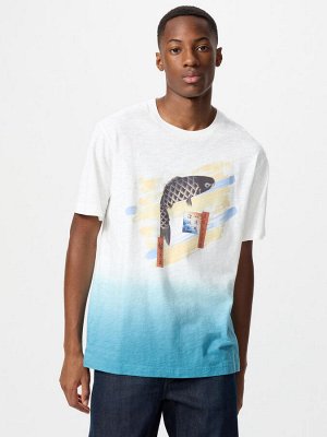 UNIQLO UT - хлопковая футболка унисекс из коллекции Укиё-э - 01 OFFWHITE