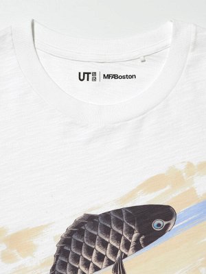 UNIQLO UT - хлопковая футболка унисекс из коллекции Укиё-э - 01 OFFWHITE