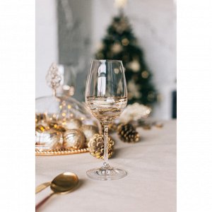 Набор бокалов для вина Bohemia Crystal «Золотая спираль», 350 мл, 2 шт
