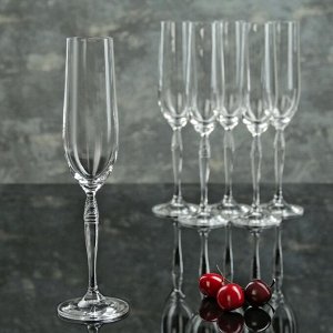 Набор бокалов для шампанского Bohemia Crystal «Кейра», 195 мл, 6 шт