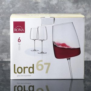 Набор бокалов для вина 670 мл "Lord", 6 шт