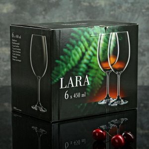Набор бокалов для вина 450 мл "Лара", 6 шт