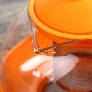 СИМА-ЛЕНД Чайник стеклянный заварочный «Яркость», 1,25 л, с металлическим ситом, матовый, цвет МИКС