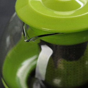 Чайник заварочный «Бетти», с металлическим ситом, 800 мл, цвет зелёный