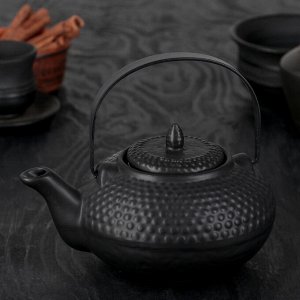 Чайник заварочный 750 мл "Восточная ночь", с металлическим ситом, цвет чёрный