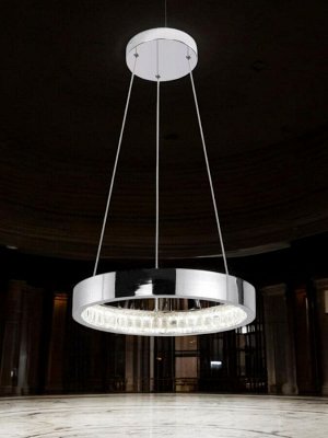 Люстра светодиодная 32W (LED) подвесная, диаметр 400 мм, Хром 8916, 4000K (SBL-PL-32W-8916-4K)