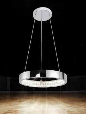 Люстра светодиодная 32W (LED) подвесная, диаметр 400 мм, Хром 8916, 4000K (SBL-PL-32W-8916-4K)