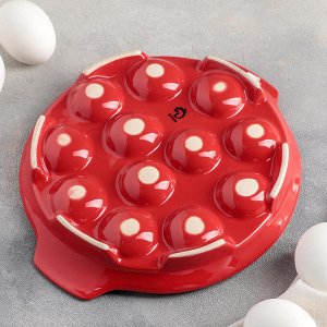 Подставка для яиц 22х4 см "Фарбе", цвет красный