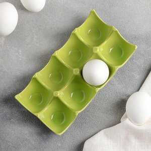 Подставка для яиц 20х9,5х4,5 см "Акцент", цвет зелёный