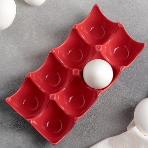 Подставка для яиц 20х9,5х4,5 см "Акцент", цвет красный