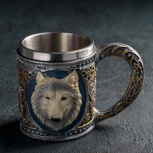 Кружка «Волк», 400 мл, цвет серебристый