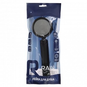 RAIN Лейка для душа, 3 режима, вращение 360гр., 90мм, черный