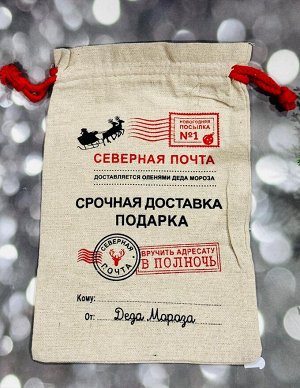 Мешок "срочная доставка Подарка" 20х30см