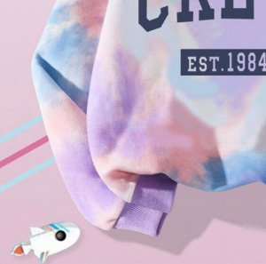 Детский свитшот с рисунком тай-дай для маленьких девочек
