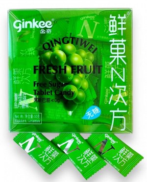 Леденцы освежающие (Фростиксы) без сахара Ginkee Fresh Fruit со вкусом винограда 30шт, 50г,1/32