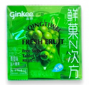 Леденцы освежающие (Фростиксы) без сахара Ginkee Fresh Fruit со вкусом винограда 30шт, 50г,1/32