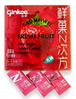 Леденцы освежающие (Фростиксы) без сахара Ginkee Fresh Fruit со вкусом клубники 30шт, 50г,