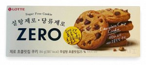 Печенье без сахара ZERO Chocolate Chip Cookie (Лотте ЮКорея), 84г,