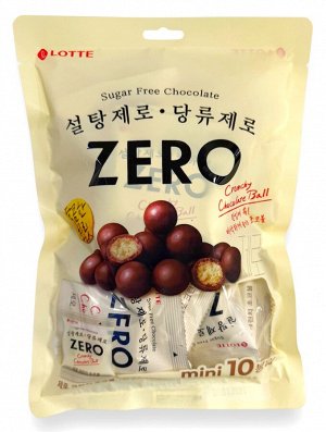 Шоколадное драже без сахара ZERO Crunchy Chocolate Ball (Лотте ЮКорея), 140г, 1/18