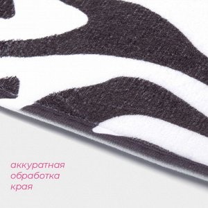 Коврики для ванной и туалета Доляна «Зебра», 2 шт., 40x45 см, 50x80 см
