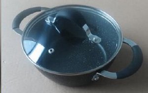 Кастрюля (с крышкой) Nero 1,6 л алюминий антипр.покр. черная Gusto 1 шт / 6шт / SWBL-188 / 505170