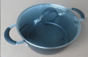 Кастрюля (с крышкой) Nero 3,8 л алюминий антипр.покр. черная Gusto 1 шт / 4шт / SWBL-24105 / 505217