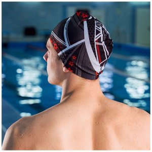 Шапочка для плавания взрослая ONLYTOP, тканевая, обхват 54-60 см