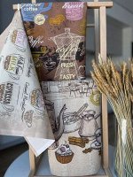 Комплект полотенец 48*60 см, 3 шт., рогожка (Кофейня)