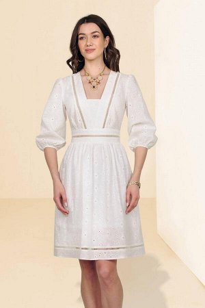Платье Платье МиА-Мода 1032-1 
Состав ткани: ПЭ-65%; Хлопок-35%; 
Рост: 164 см.

Белое платье, пожалуй, имеется в гардеробе каждой модницы. Одной из самых оригинальных вариаций такого платья является