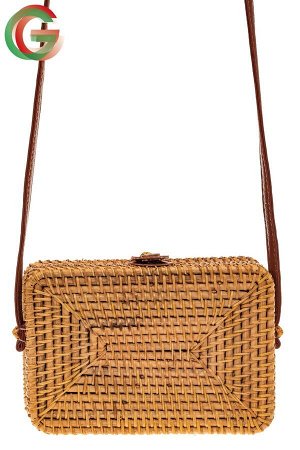 Женская сумка-коробочка из соломы, цвет крафт