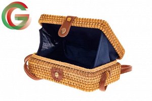 Женская сумка-коробочка из соломы, цвет крафт