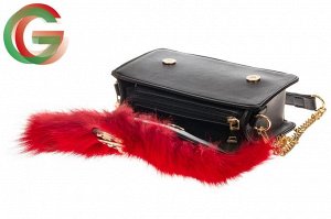 Женская сумка из меха лисы, красный мультицвет