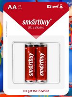 Батарейки АА (пальчиковые, LR6), алкалиновые, 2 шт, Smartbuy (SBBA-2A02B)