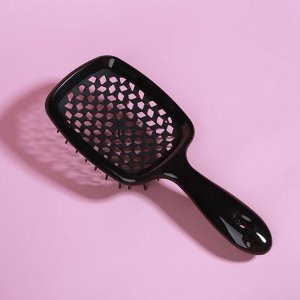 Расчёска массажная, широкая, вентилируемая, 8.5?20.5(±1) см, чёрная