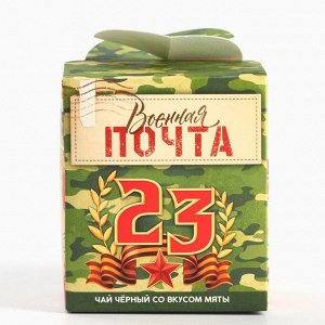 Чай подарочный «Военная почта. 23 февраля», вкус: мята, 50 г.