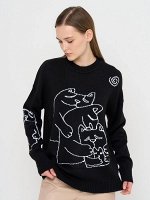 Джемпер женский 9242-94181   9500/293 чёрный/белый