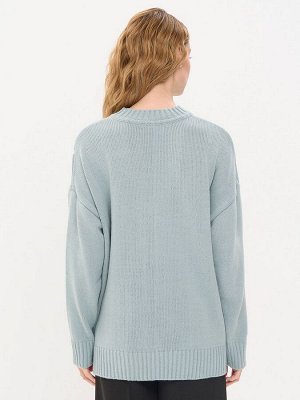Джемпер женский 9242-94179   4301005/6400173/501 тополь серебристый/титаниум/белый