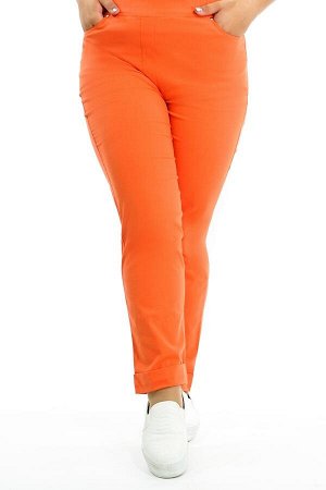 Брюки-8072 Модель брюк: Прямые; Материал: Хлопок стрейч;  Фасон: Брюки
Брюки джинса с отворотом оранжевые
Брюки-стрейч отлично подойдут для повседневного гардероба. Модель хорошо сидит за счет комфорт