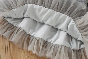 Детский костюм: кардиган + юбка в пайетках, цвет серый