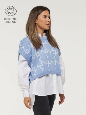 Жилет женский 7222-14071   392665/392664 королевский голубой/хрустальный голубой