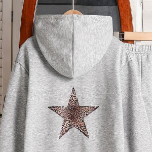 Детский костюм: толстовка с капюшоном + брюки, цвет серый