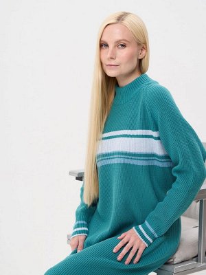 Платье женское 9242-92034   4300999/221618/16984 аквамарин/берег реки/осеннее небо