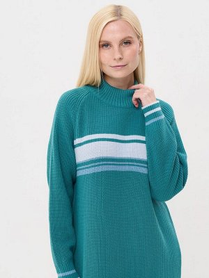 Платье женское 9242-92034   4300999/221618/16984 аквамарин/берег реки/осеннее небо