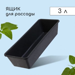 Ящик для рассады, 36 x 14 x 9 см, 3 л, пластик, чёрный