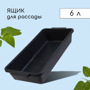 Ящик для рассады, 45 x 20 x 10 см, с ручками, 6 л, пластик, чёрный
